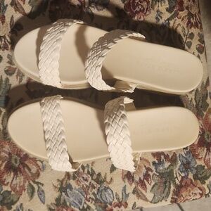 White platform sandals